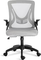 Blisswood Adjustable Office Desk Chair Mesh Back 90° Armrests Grey view 8