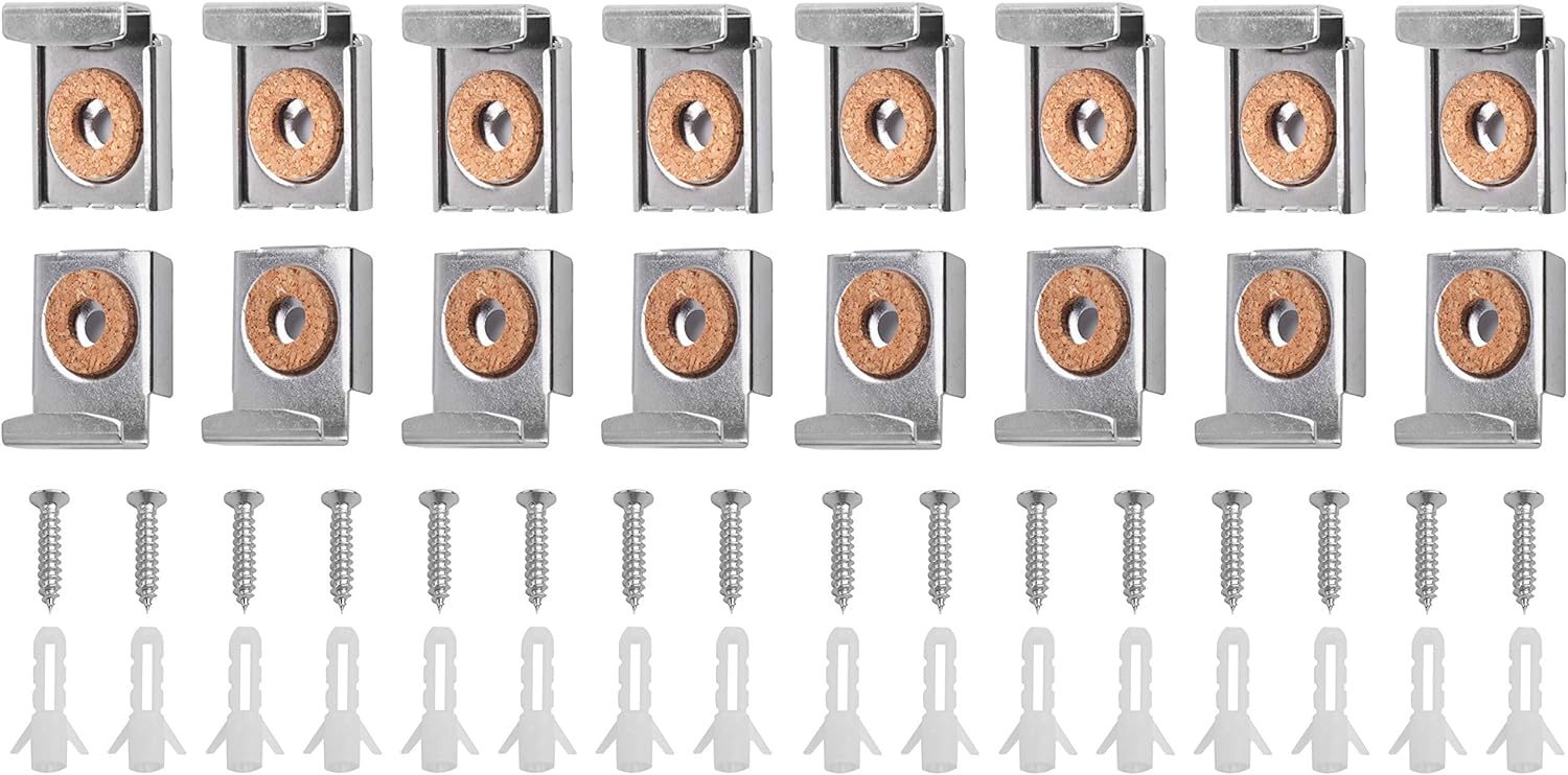 Mirror Hanger Clips Set, 4Sets (16 Pieces) Unframed Mirror Mount Clips