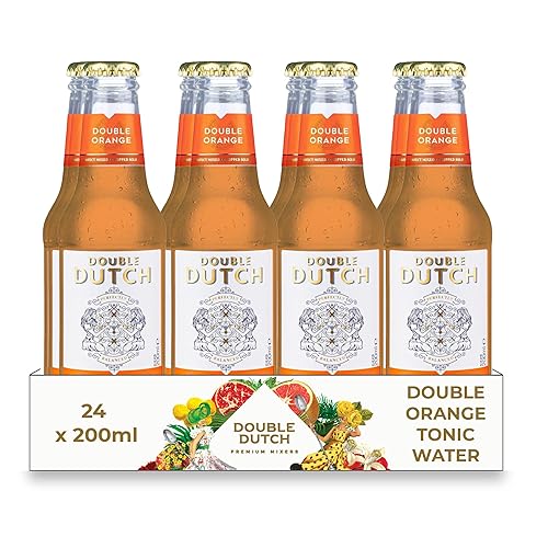 Double Dutch Limited Edition Zesty Orange & Lemon Soda Water | Low Calorie Diet Soft Drink | Gluten Free, Vegan Friendly Premium Mixer Perfect For Gin, Vodka & Cocktails | 24 x 200ml Bottles