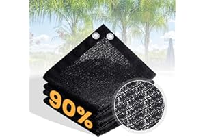 VICLLAX 90% Black Garden Shade Fabric Sun Shade Greenhouse Netting Outdoor Mesh Shade Cloth with Grommets for for Greenhouse, Lawn, and Outdoor Use, 6×10 FT