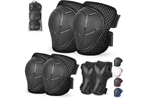 Banzk Kids/Youth Knee Pads and Elbow Pads Set with Wrist Guard 3 in 1 Kids Protective Gear Set for Kids 3-14 Years for Skateboard Roller Skating Skiing Rollerblading Cycling BMX Biking Running Scooter