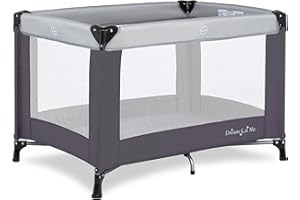 Dream On Me Nest Portable Playard , Award-Winning Lightweight Travel Playpen for Baby. Quick Fold, Mesh Sides, Foldable Mattress Pad, No-Tool Assembly, Meets ASTM/CPSC Standards -Grey