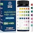 Aquarium Test Strips, 7-Way Aquarium Test Kit for Freshwater Saltwater,100 Strips Quick and Accurate Fish Tank Pond Test Strips,Test Nitrate, Nitrite, Chlorine,Hardness,Alkalinity, Carbonate, Ph