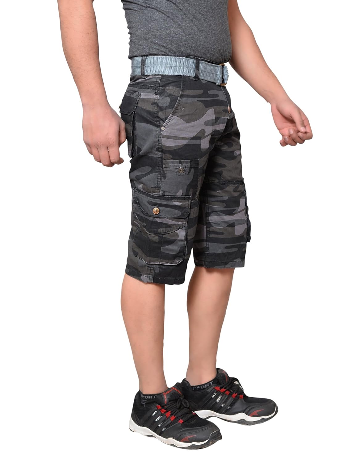 krystle men's army cotton shorts