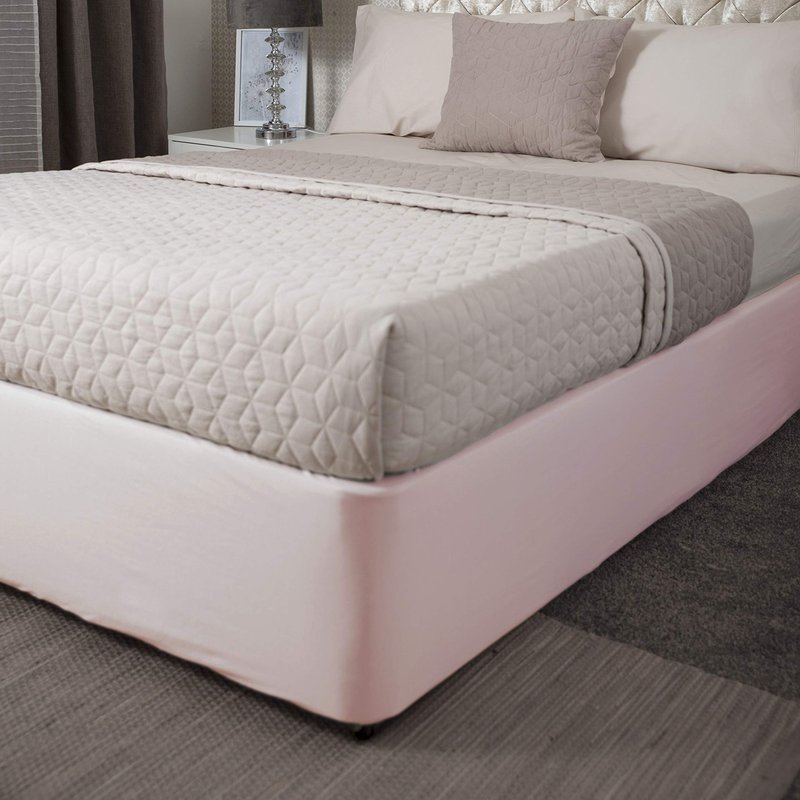 Belledorm Jersey Base Wrap - Transform a drab looking bed base (Powder Pink, Single)