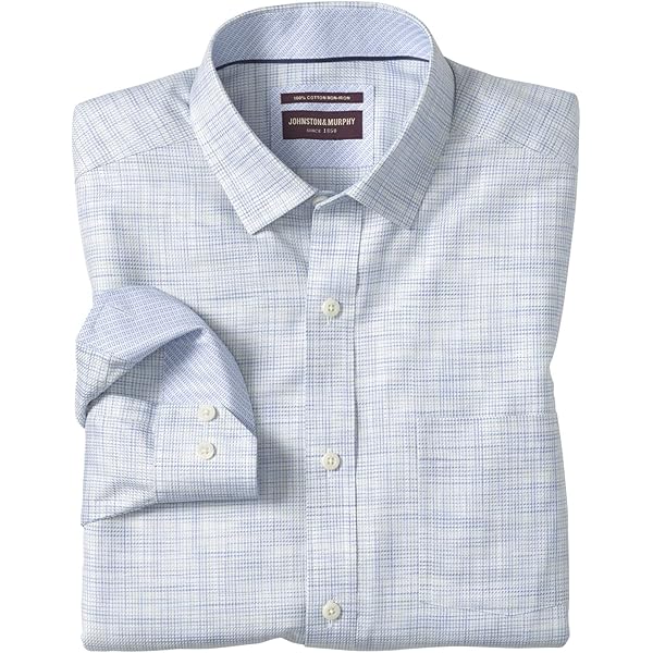 Enro Men's Houndstooth Non-Iron Classic Fit Dress Shirt, Blue, 150 x 32/33  at Amazon Men's Clothing store