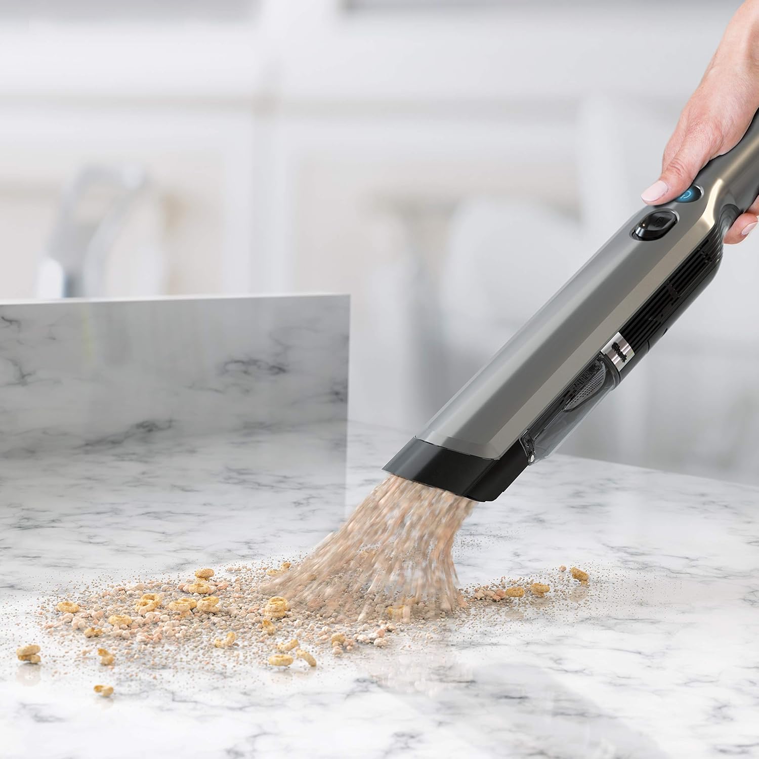 Shark WV201 WANDVAC Handheld Vacuum, Lightweight at 1.4 Pounds with Powerful Suction, Charging Dock, Single Touch Empty and Detachable Dust Cup -