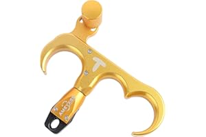 AMEYXGS Archery Bow Release for Compound Bows,Durable Aluminum 360° Rotate Caliper Thumb Release 3 Finger Release