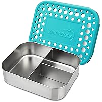 LunchBots Medium Trio II Snack Container - Divided Stainless Steel Food Container - Three Sections for Snacks On the Go - Eco