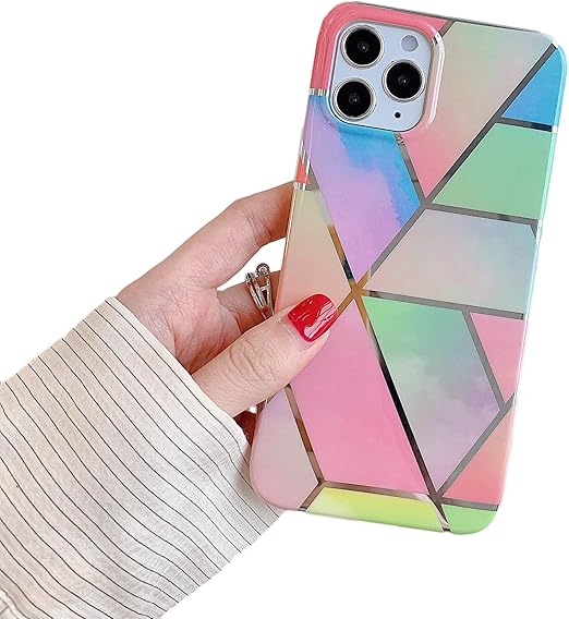 Amazon Com Cocomii Geometric Marble Iphone 12 Pro Max Case Slim Thin Glossy Soft Tpu Silicone Rubber Gel Shiny Reflective Streaks Fashion Bumper Cover Compatible With Apple Iphone 12 Pro Max 6 7 Rainbow