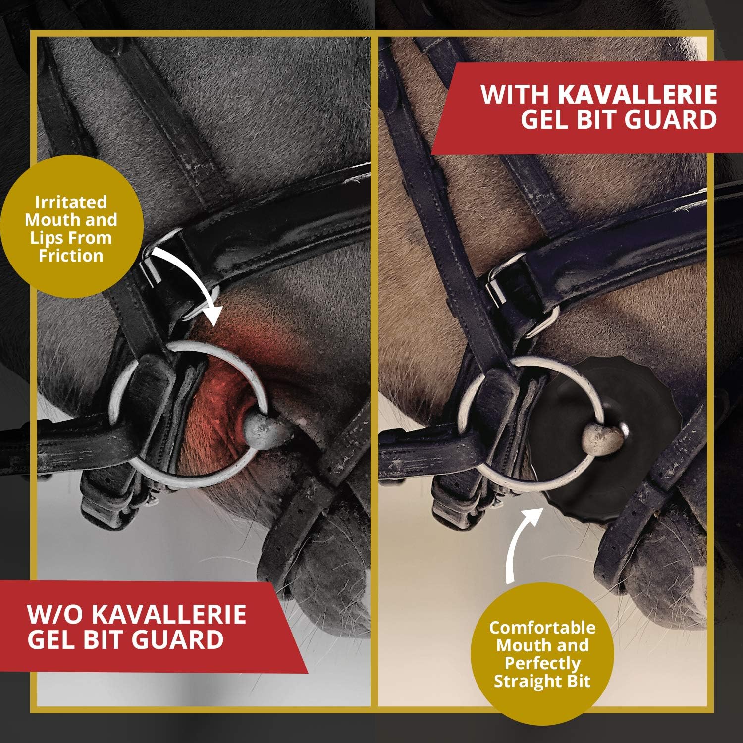 Soft and Flexible Rubber Bit Guards with Gel Contour Prevents Injuries and Works with Most Bit