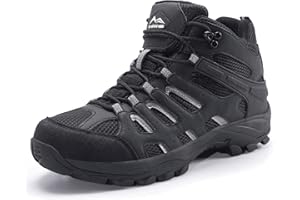 TREKKIN PLUS Men's Waterproof Slip Resistant Hiking Boots Outdoor Trail Trekking Camping Casual Walking Composite Toe Hunting Shoes High Top Rainproof Lace up