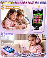 UCIDCI Kids Smart Phone for Girls 3-7 Dual Camera 4.0 Inch IPS Learning Games view 3