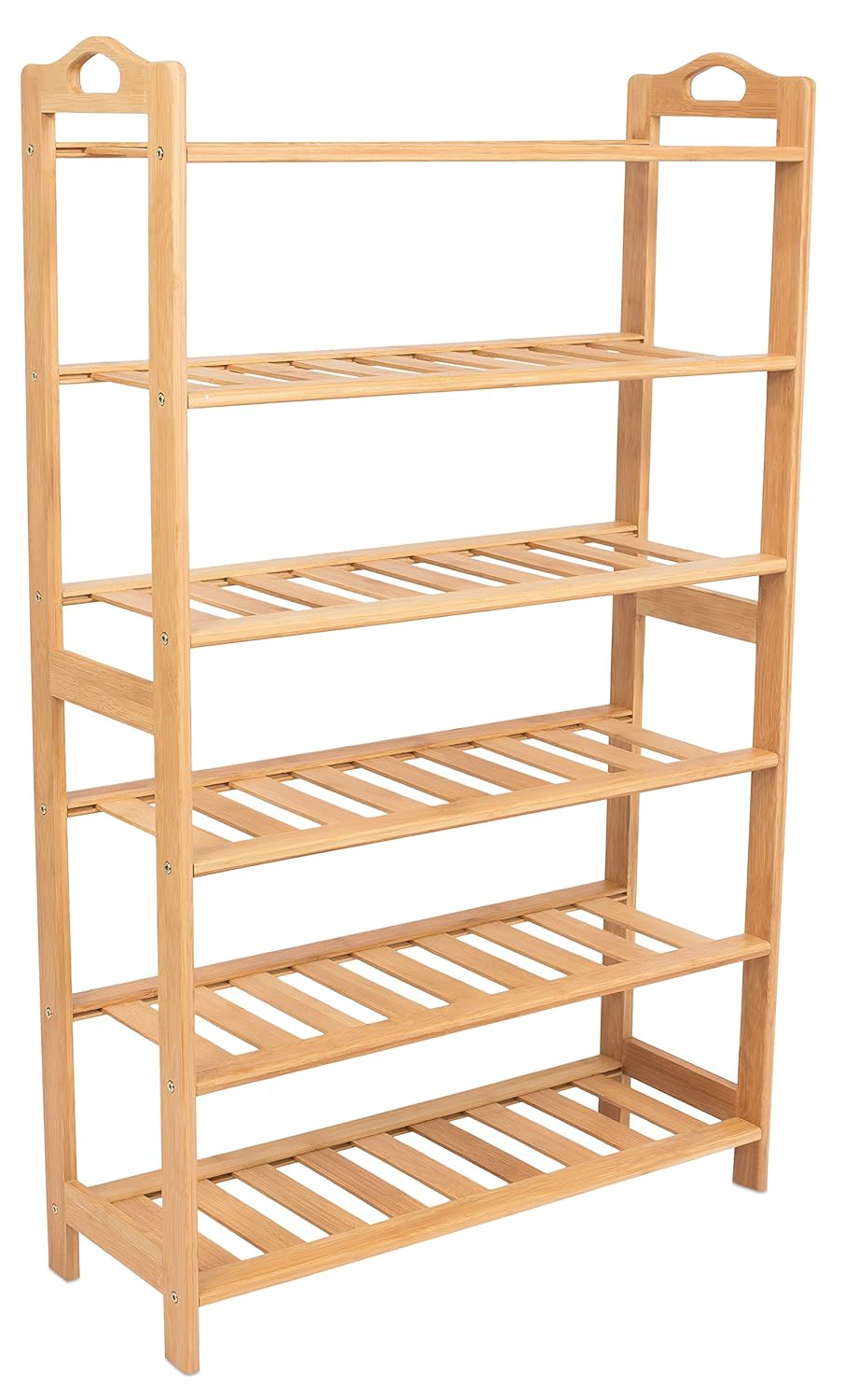 bamboo shoe rack amazon on Birdrock Home Free Standing Bamboo Shoe Rack With Handles 6 Tier Wood Closets And Entryway Organizer Fits 18 Pairs Of Shoes By Birdrock Home Amazon In Home Kitchen