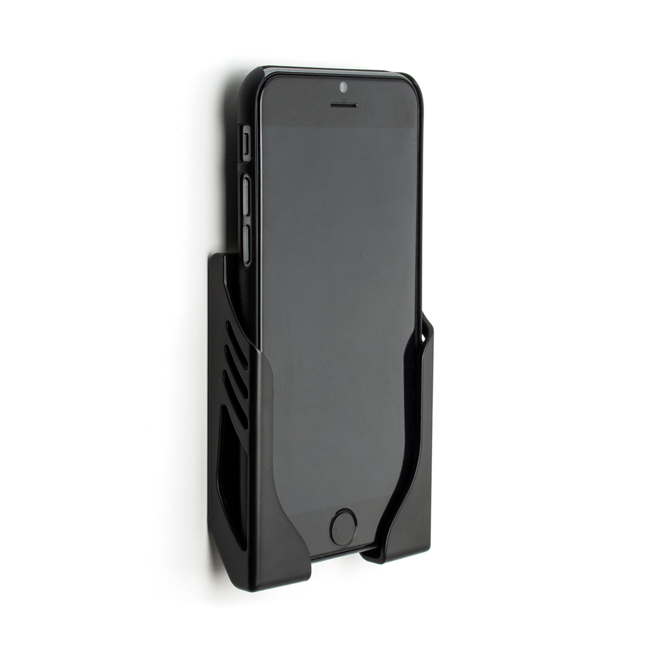 Dockem Damage-Free Wall Mount for iPhones and Smartphones: Koala Mount Wall Dock with 3M Command Strip Adhesives [Black] — image 1