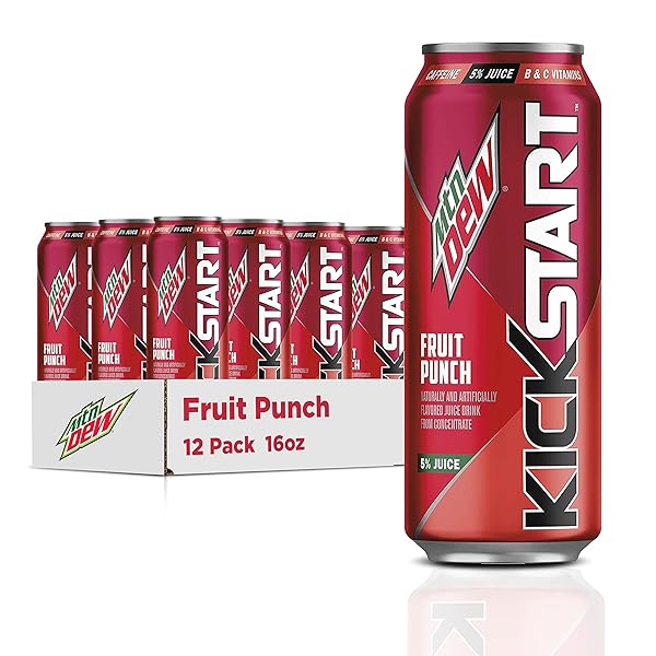 MOUNTAIN DEW KICKSTART, FRUIT PUNCH, 92MG CAFFEINE, VITAMINS...