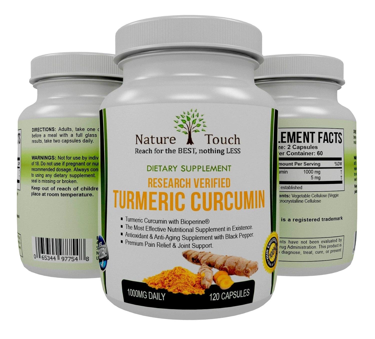 Research Verified Turmeric Curcumin Capsules Curcuma Best for Pain