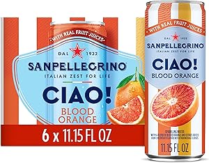 Sanpellegrino CIAO Blood Orange Sparkling Water, Low-Calorie Italian Sparkling Water with Real Fruit Juices, 0g Added Sugar, 