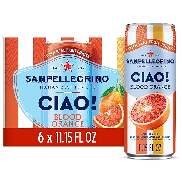 SANPELLEGRINO CIAO BLOOD ORANGE SPARKLING WATER, LOW-CALORIE ITALIAN...