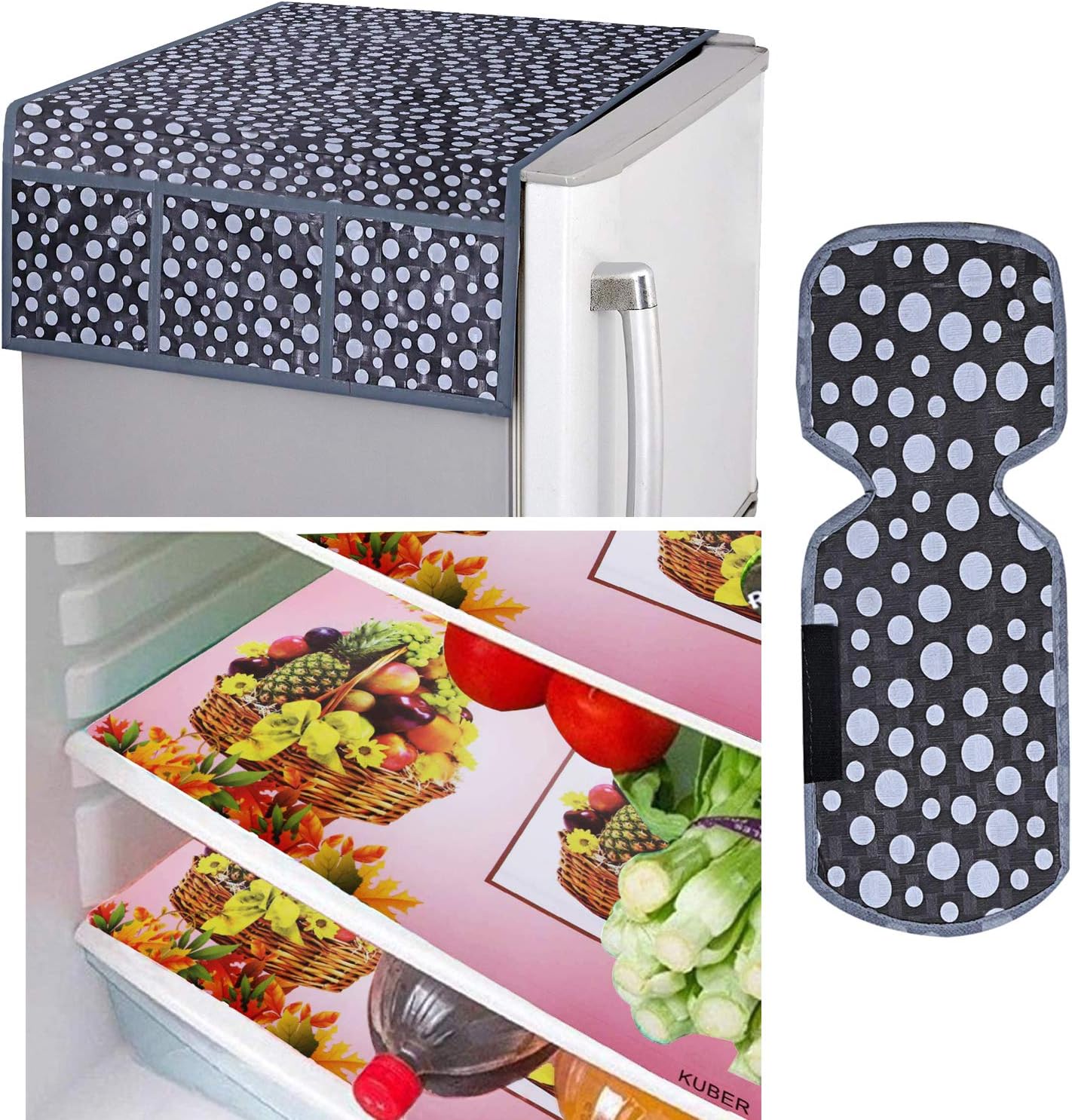 Buy Kuber Industries PVC 3 Pieces Fridge Mats, 1 Piece Handle Cover and