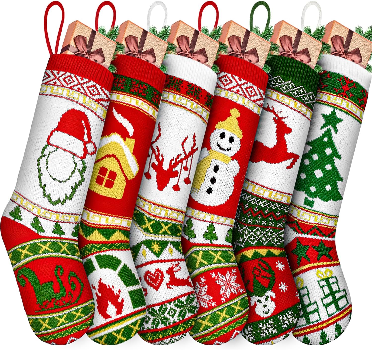Stockings & Holders - LYL. Ling Christmas Stockings, 6 Pack Stockings Christmas, 18