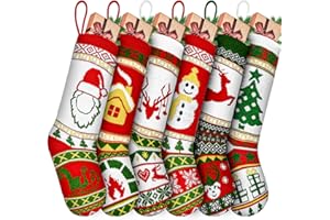 LYL. Ling Christmas Stockings, 6 Pack Stockings Christmas, 18" Knit Christmas Stockings, Large Christmas Stockings, Christmas Stockings Bulk, Xmas Stockings.