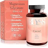 BLYSS Nutrition Magnesium Bisglycinate Capsules for Women - 200mg Chelated Glycinate Magnesium Supplement - Natural Supplements to Support Sleep, Mood Support & Muscle Cramps - 120 ct
