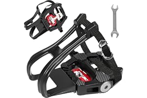 FitHeart Joy Dual-Function Bike Pedals - 9/16" SPD & Toe Cage Compatible for Road, Mountain, Spin Bikes - Indoor Cycling Pedals for Peloton, Schwinn, Sunny (Multiple Configurations)