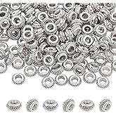 DICOSMETIC 200Pcs Flower Spacer Beads Tibetan Style Alloy Beads 7.5mm Silver Daisy Flower Rondelle Beads Small Loose Beads Spacer for Jewelry Making, Hole: 3mm