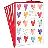 Hallmark Pack of Valentines Day Cards, Happy Heart Day (6 Valentine's Day Cards with Envelopes)