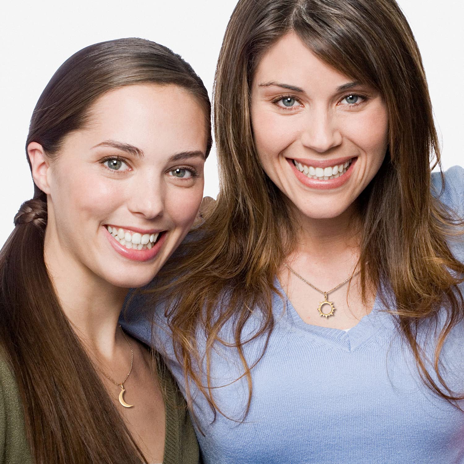 Best Friend Necklace for 2, Sun and Moon Matching Friendship Necklace Jewelry Gifts for BFF Sisters