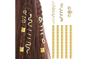 SNMZLC 53 Pcs Gold Hair dreadlock hair beads hair jewelry for braids accessories for Women Men Hair Accessories Styling Tools US189