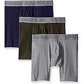 Under Armour Men's Cotton Stretch 6'' 3 Pack, Army/Navy/Steel, 5XL
