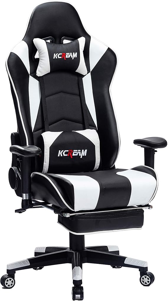 KCREAM Gaming Chair High Back PU Leather Computer Chair, Comfortable