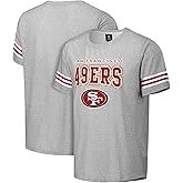 FOCO NFL Men's Officially Licensed Gray Team Color Primary Logo Arched Wordmark Performance Crewneck Short Sleeve T-Shirt