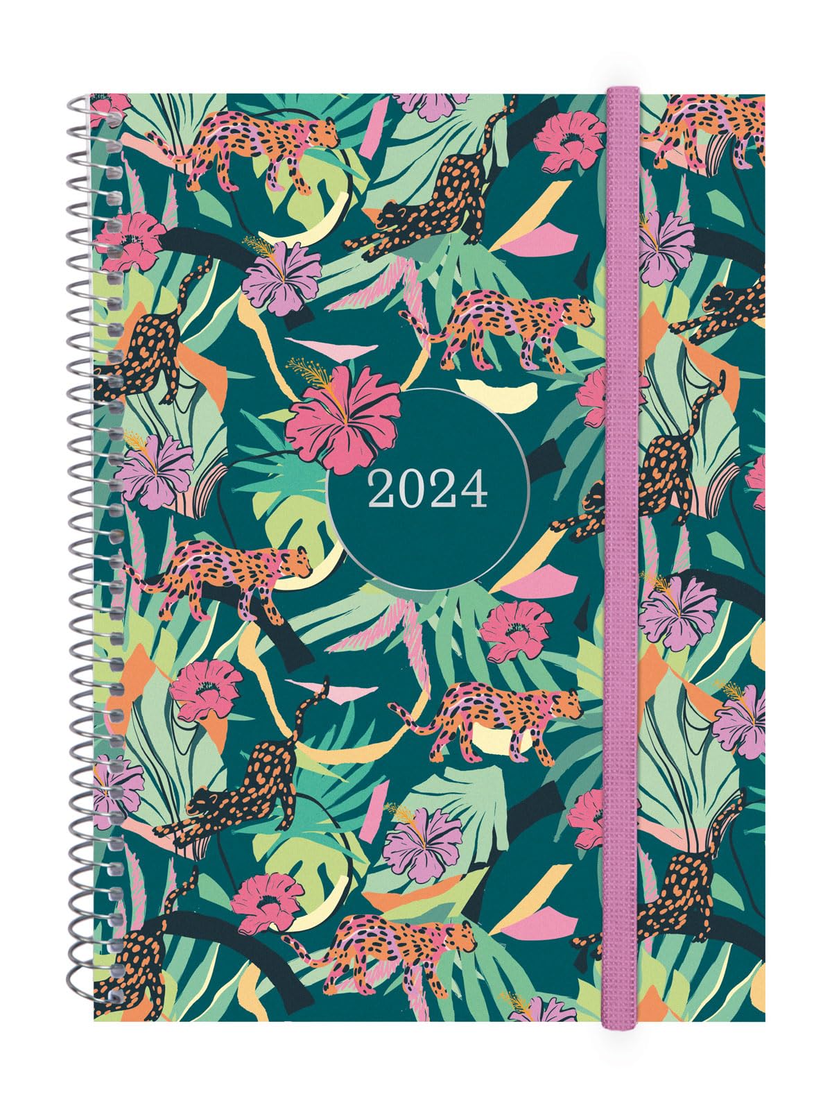 Finocam Espiral Design Collection 2024 Horizontal Weekly Diary January 2024 – December 2024 (12 Months) Medium French Jungle – E10 – 155 x 212 mm