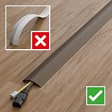D-Line 1.8m Floor Cable Cover Brown Ribbed Non-Slip Base 17x9mm Cavity view 7