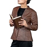 Jild Mandarin Collar Leather Blazer Women - Invisible Stitch Elegant Casual Coat Style Lambskin Leather Jacket Women