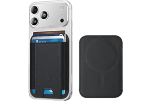 HIWE for MagSafe Wallet, Stronger Magnetic Wallet for iPhone 17/16/15/14/13/12 Series, 7 Cards Holder, Magnetic Phone Wallets, Vegan Leather Minimalist Slim RFID for iPhone Wallets, 1 Slot, Black & Black