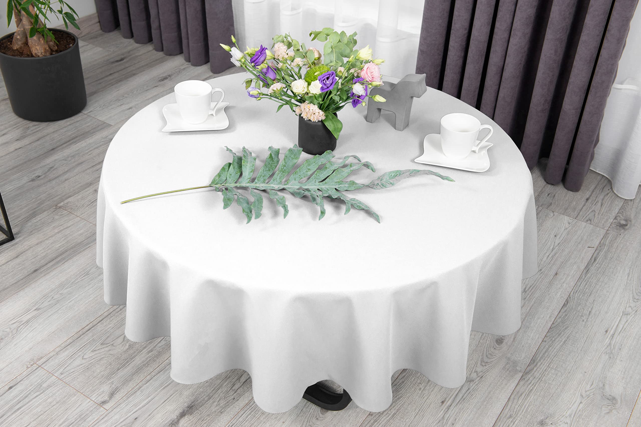 NIBLO Tablecloth Table Runner Table Linen Table Decoration Table Cloth (White, Oval Tablecloth - 120 x 260 cm)