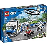 LEGO City Police Helicopter Chase 60244 Police Toy, Cool Building Set for Kids (317 Pieces)