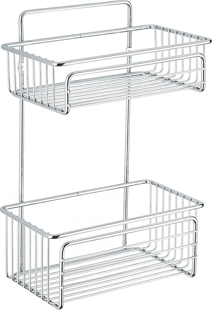 Schönes Badregal Wandregal - Chrom ~ 2 Etagen ~ Einfache Montage