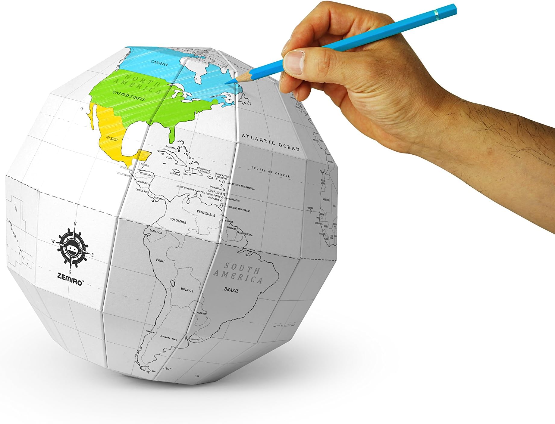 DIY Scratch Assemble Globe Coloring World Map (Coloring(White))