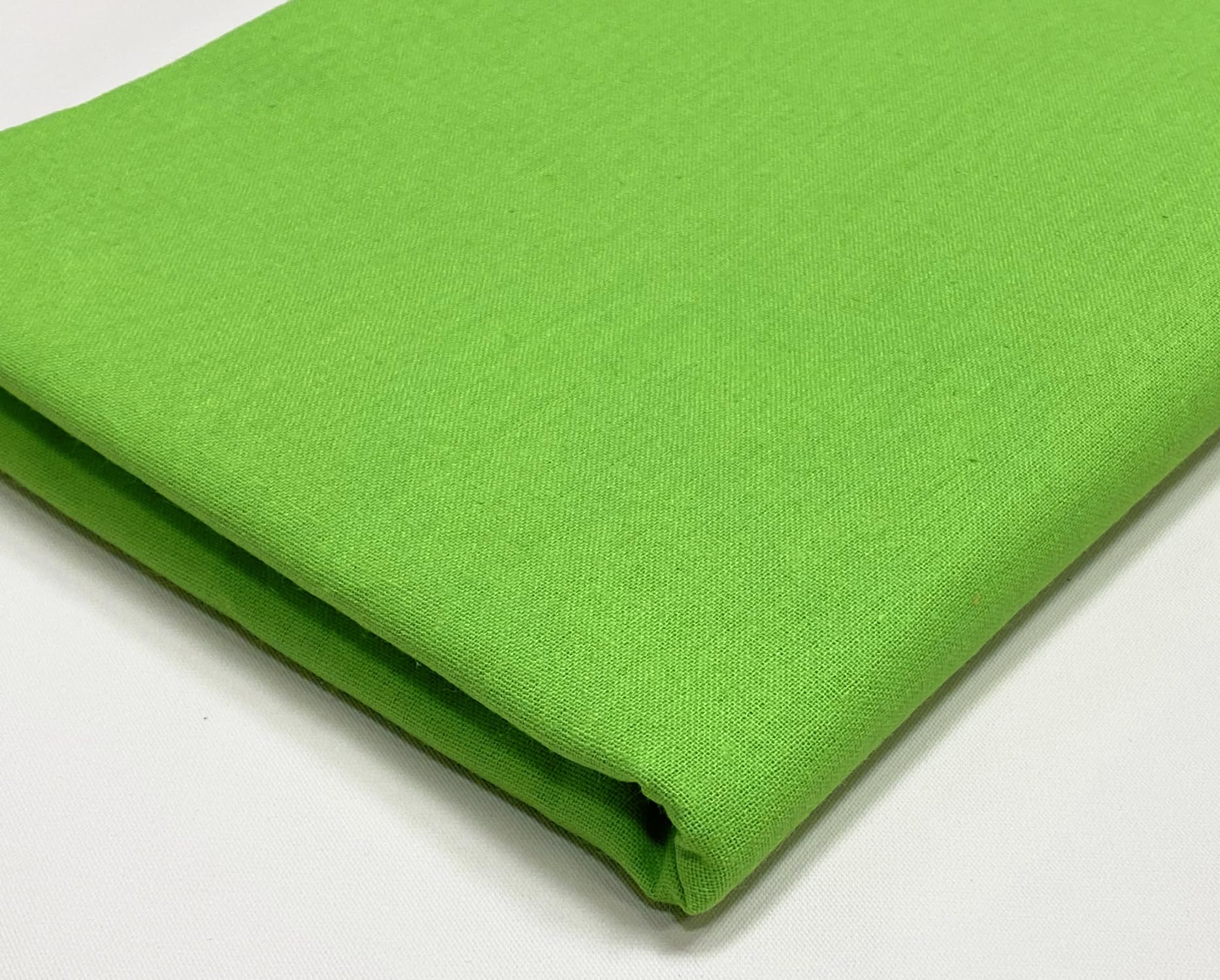 A-Express Plain Cotton Fabric - 60 Inches 150cm Extra Wide Per Metre - 150 GSM Viscose Material - for Clothing, Quilting, Curtain Lining, Sheeting, Costume, Dress, Bedding - Lime Green 5 Meters — image 1