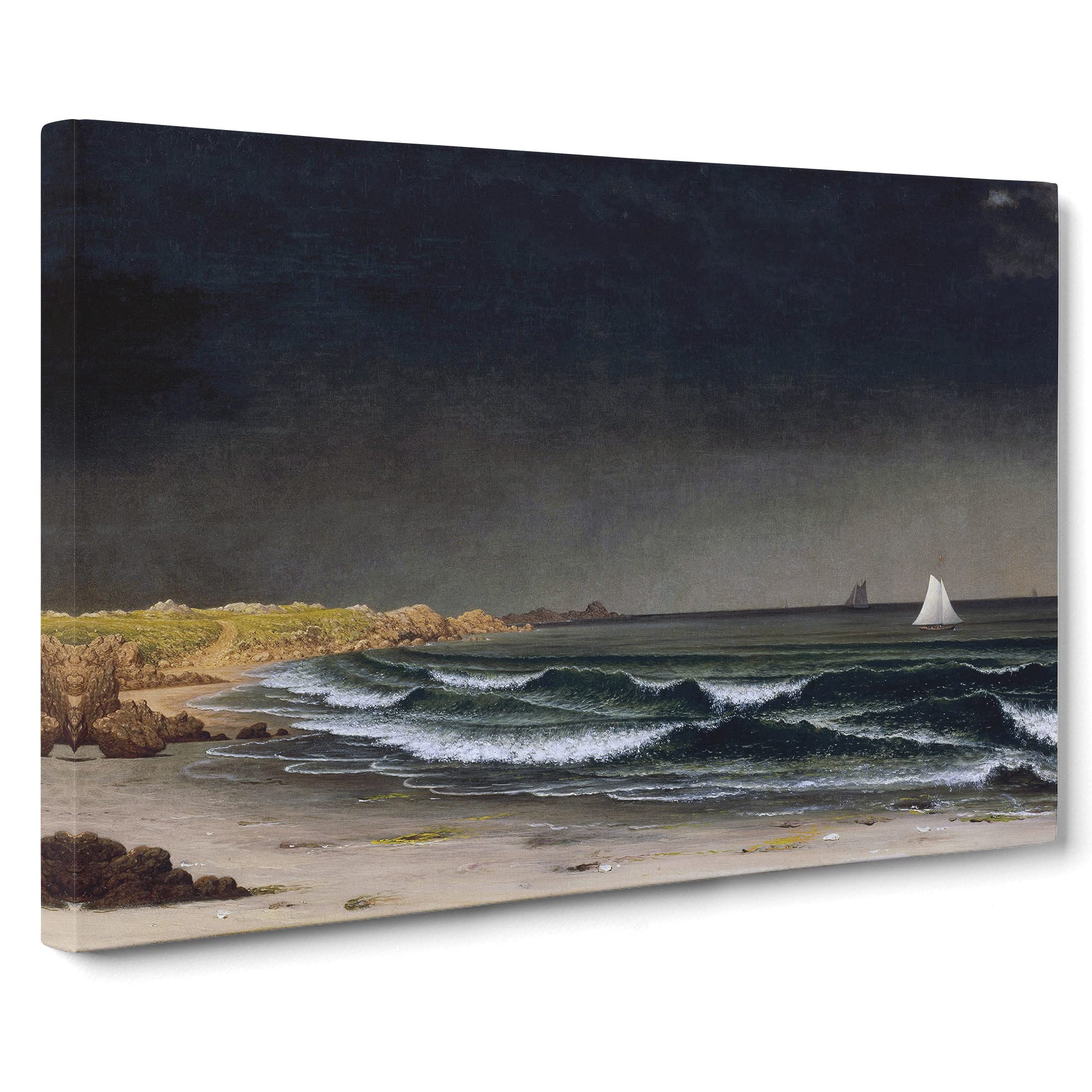 Approaching Storm By Martin Johnson Heade Canvas Print | Gallery Wrapped 30mm Frame Wall Art | 20x14 inches | Ready to Hang | Classic Picture | Living Room Bedroom Lounge Office