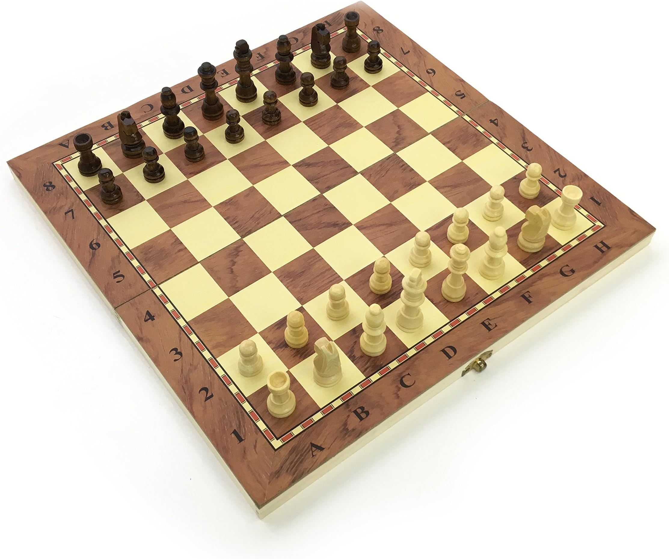 Chess Set Fold Away Board Quality Handmade Wooden Pieces Complete FIDE Compliant Stimulate Your Brain Exercise Your Mind 34 cm 340 mm 12 inch
