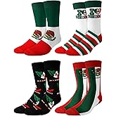 Cutecrop 4 Pairs Mexican Flag Crew Socks Novelty Mexican Gifts and Souvenirs Funny Dress Socks for Men Women