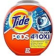Tide PODS Liquid Laundry Detergent Soap Pacs, 4-n-1 Ultra Oxi, HE Compatible, Built in Pre-treater for Stains, 57 Count