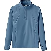 MoFiz Girls Long Sleeve Equestrian Riding Shirt Soft Thermal Half Zip Fleece Lined Jacket for Winter Horseback Riding Kids