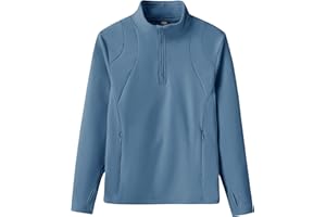 MoFiz Girls Long Sleeve Equestrian Riding Shirt Soft Thermal Half Zip Fleece Lined Jacket for Winter Horseback Riding Kids